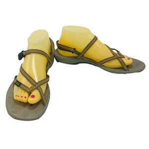 Womens Keen Brown/Yellow Strappy Buckle Closure Flat Sandals Size 10.5